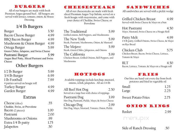 California Burgers Cheesesteaks - Sacramento, CA menu_pic