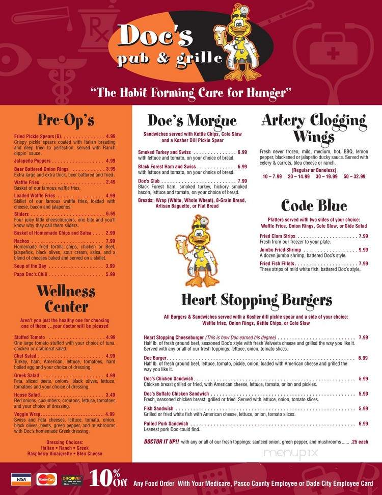 Doc's Pub and Grill - Dade City, FL menu_pic