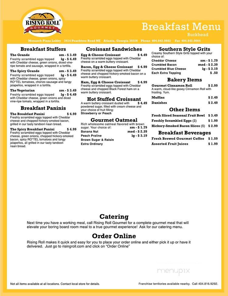 Rising Roll Gourmet - Atlanta, GA menu_pic