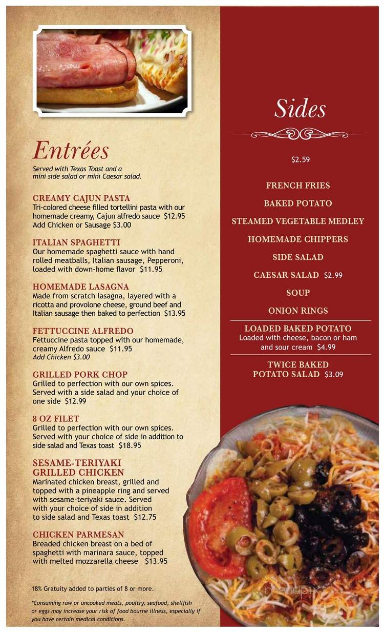 Roca Bar North - Evansville, IN menu_pic