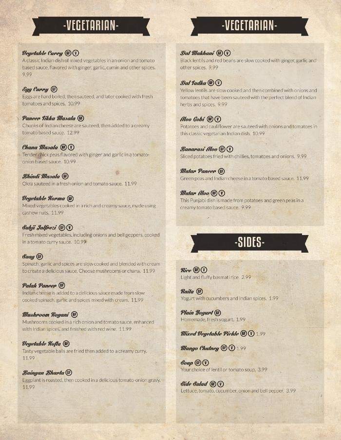 Sitara - Muncie, IN menu_pic