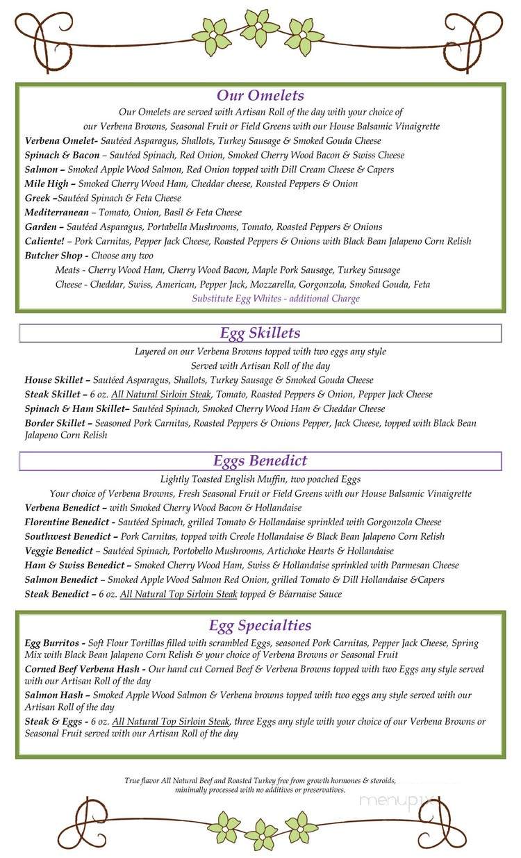 Verbena Cafe - Prospect, KY menu_pic