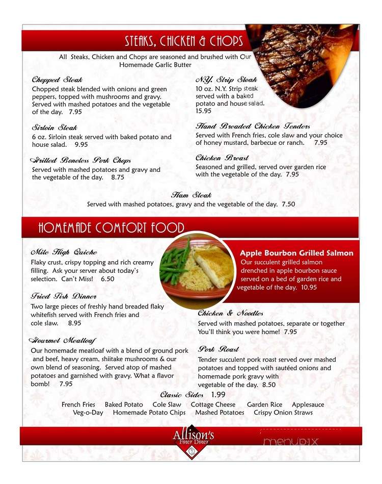 Allison's Finer Diner - Mount Vernon, OH menu_pic