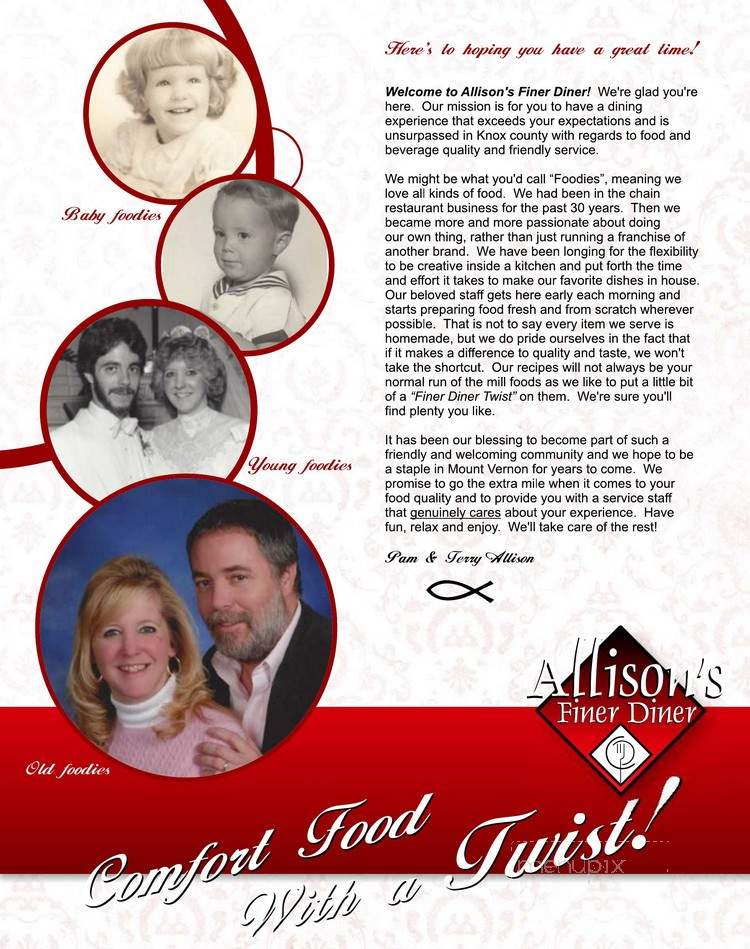 Allison's Finer Diner - Mount Vernon, OH menu_pic