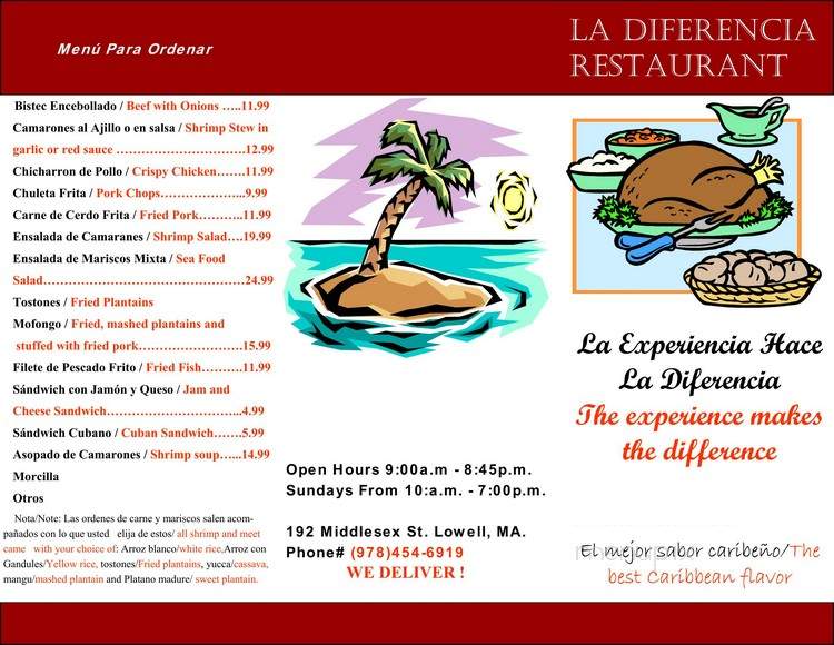 La Deferencia - Lowell, MA menu_pic