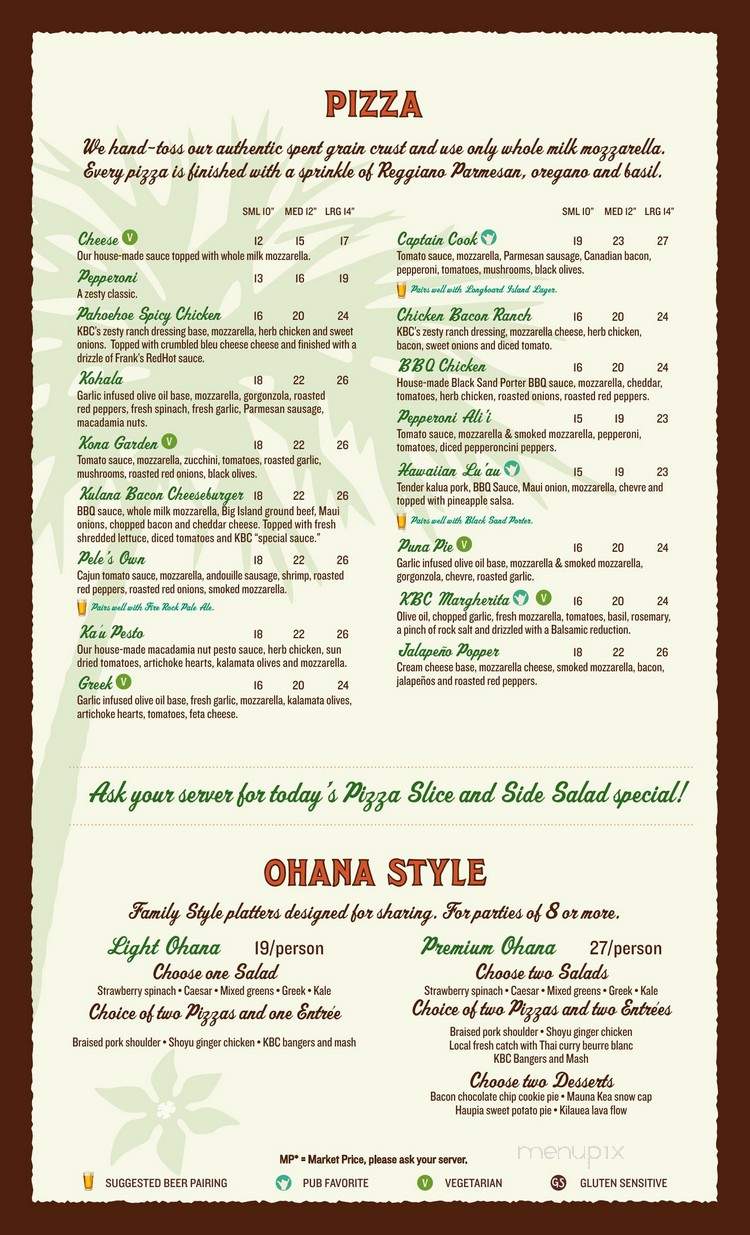 Kona Brewing Co Inc - Kailua Kona, HI menu_pic