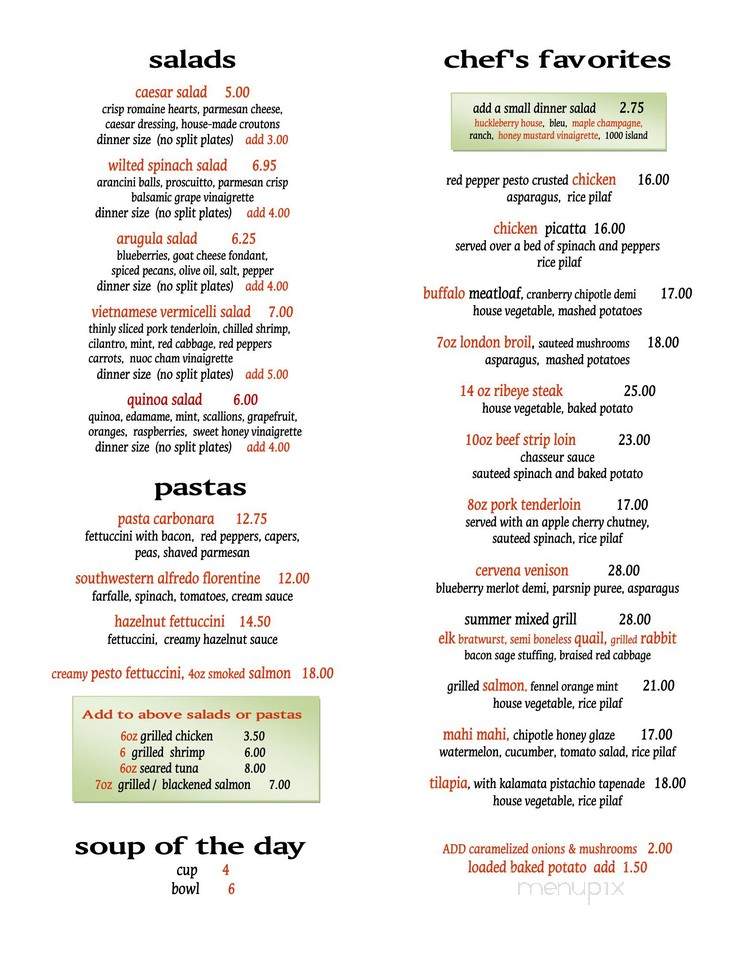 The Terrace - Cody, WY menu_pic