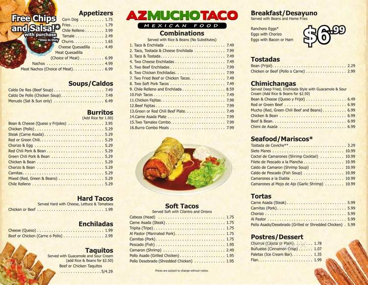 Rancheritos menu discount