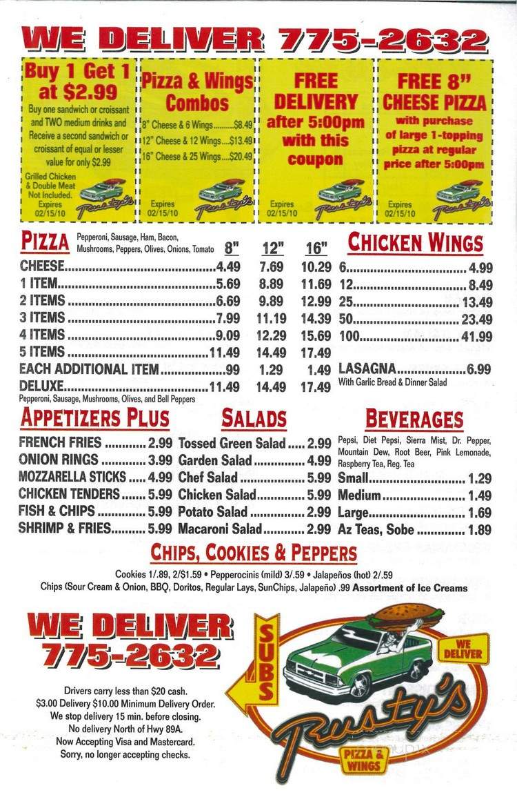 Rusty's Gourmet Subs - Prescott Valley, AZ menu_pic