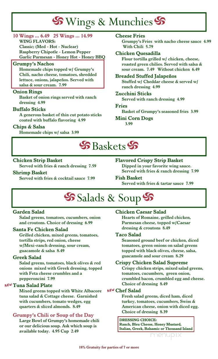 Grumpy's Grill - Tucson, AZ menu_pic