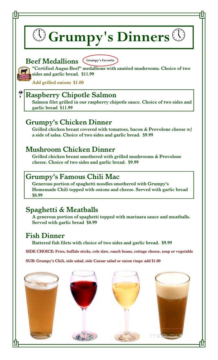 Grumpy's Grill - Tucson, AZ menu_pic
