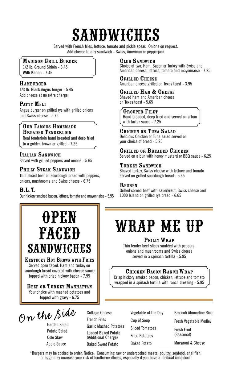Madison Grill - Indianapolis, IN menu_pic
