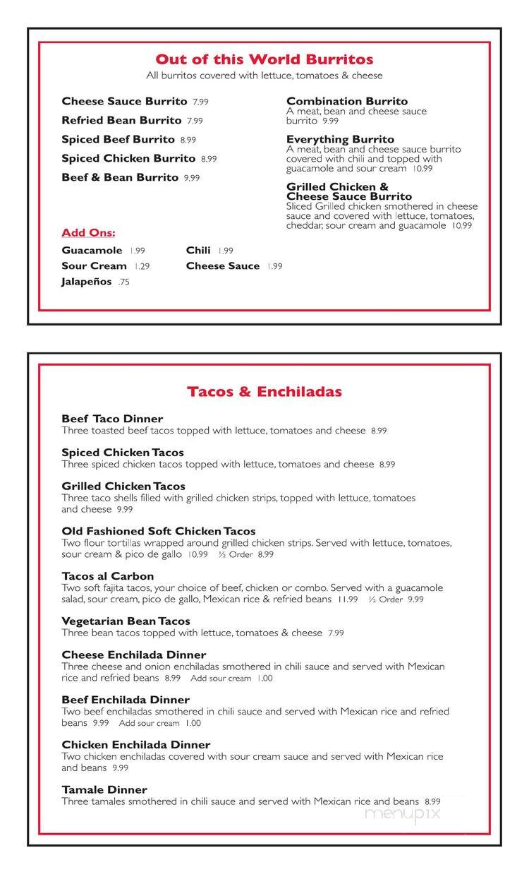 Candlelite Inn - Arlington, TX menu_pic