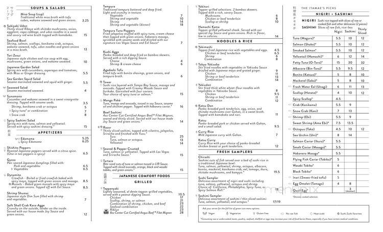 Sushi Zushi - Dallas, TX menu_pic