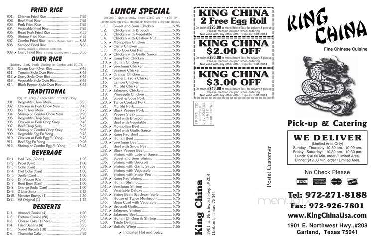 King China sushi - Garland, TX menu_pic