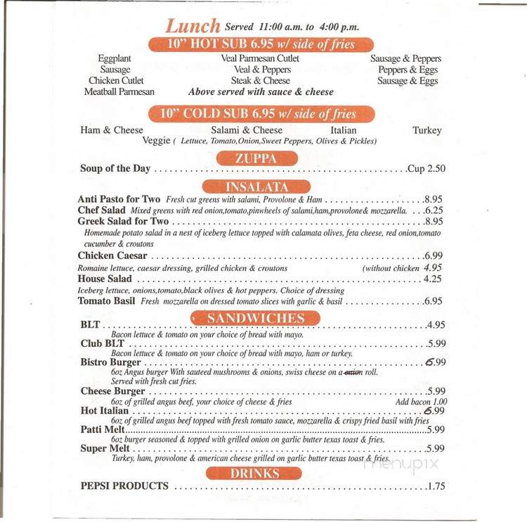 Argento's Italian Bistro - Hudson, FL menu_pic