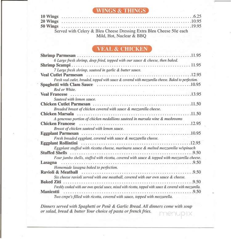 Argento's Italian Bistro - Hudson, FL menu_pic