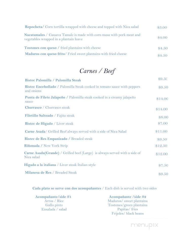 El Arroyito - Miami, FL menu_pic