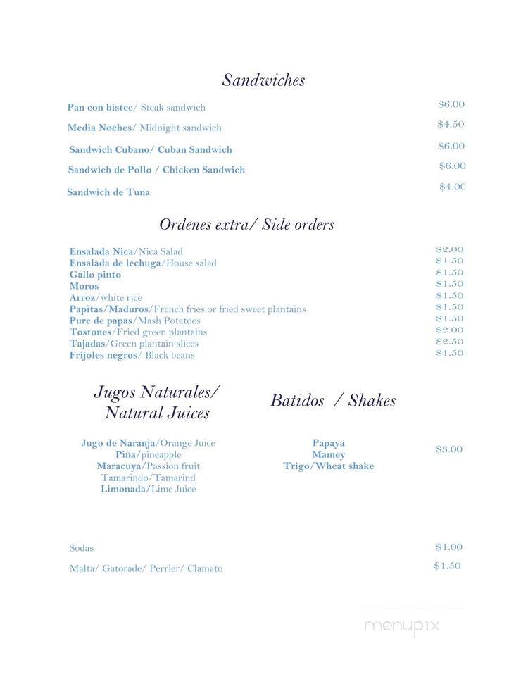 El Arroyito - Miami, FL menu_pic