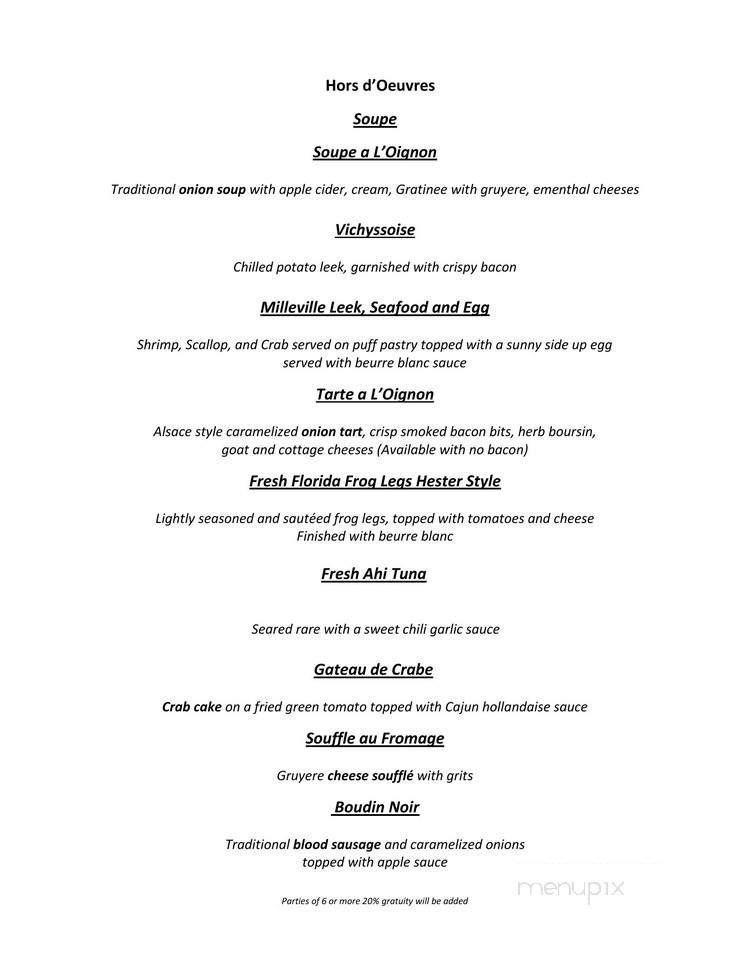 Le Coq Au Vin - Orlando, FL menu_pic