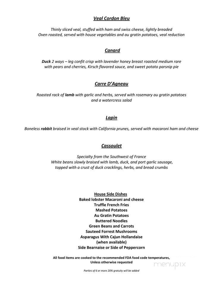 Le Coq Au Vin - Orlando, FL menu_pic