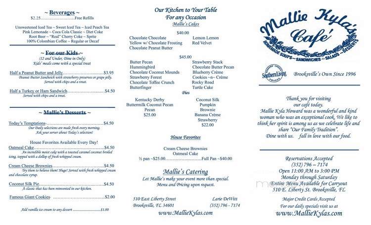 Mallie Kyla's Cafe - Dade City, FL