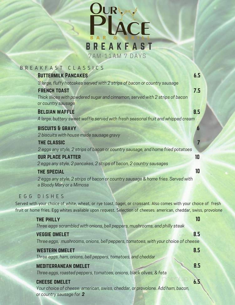 Our Place - Boca Raton, FL menu_pic