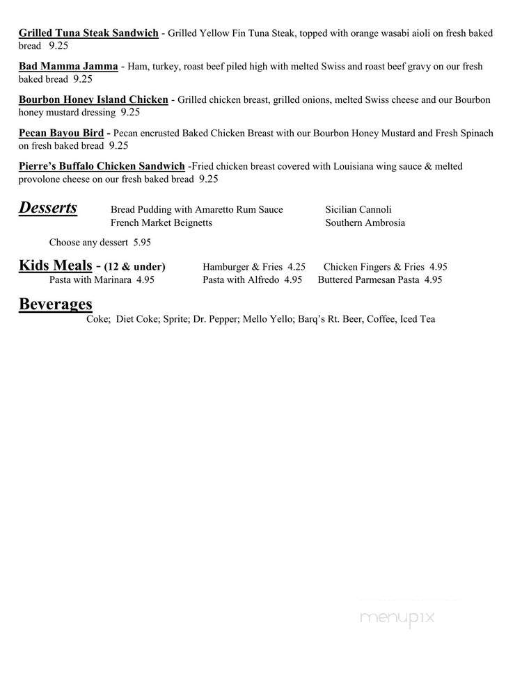 Ramada - Galena, IL menu_pic