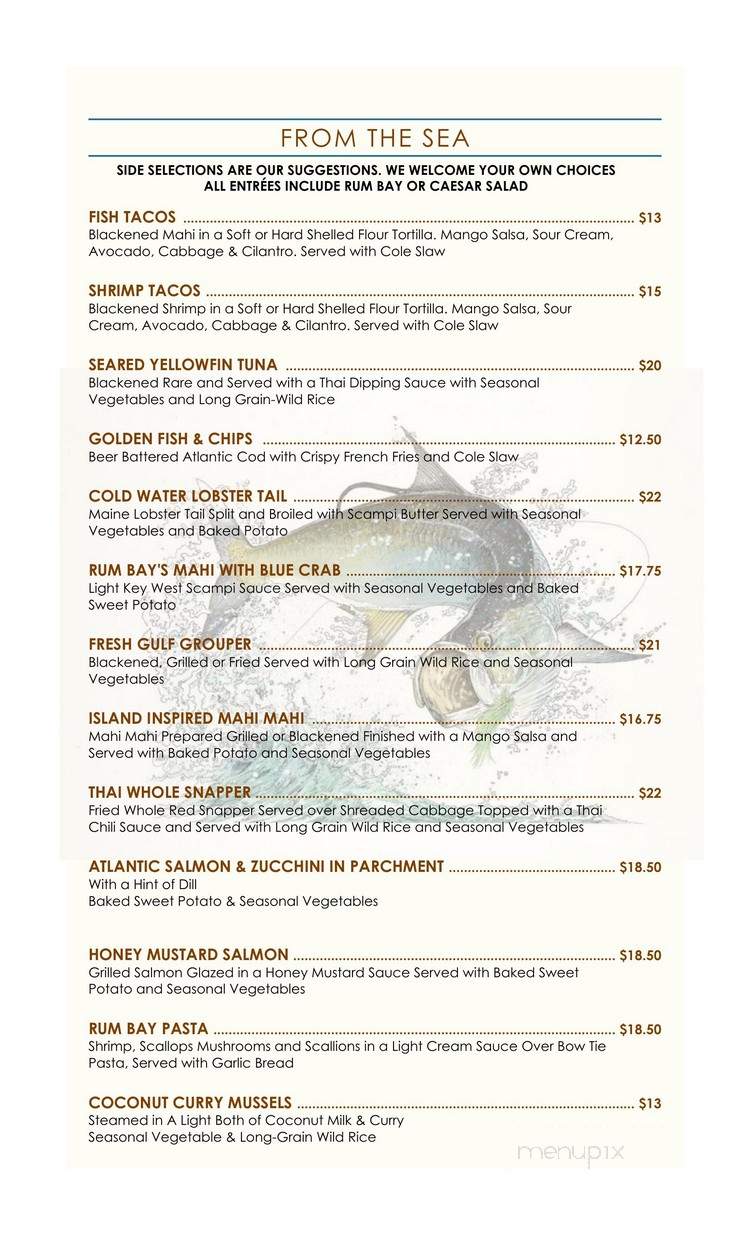 Rum Bay Restaurant - Placida, FL menu_pic