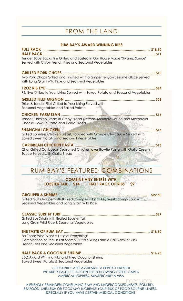Rum Bay Restaurant - Placida, FL menu_pic