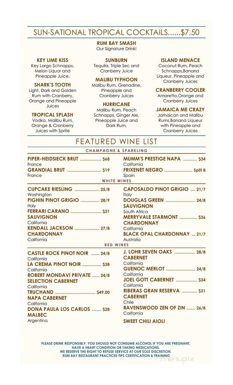 Rum Bay Restaurant - Placida, FL menu_pic