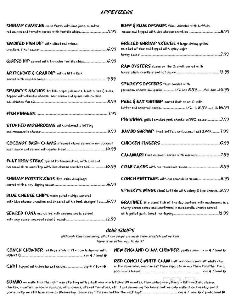 Sparky's Landing - Key Colony Beach, FL menu_pic