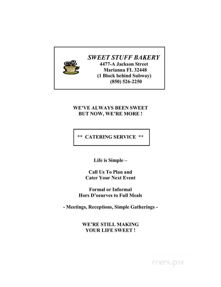 Sweet Stuff Bakery & Catering - Marianna, FL menu_pic