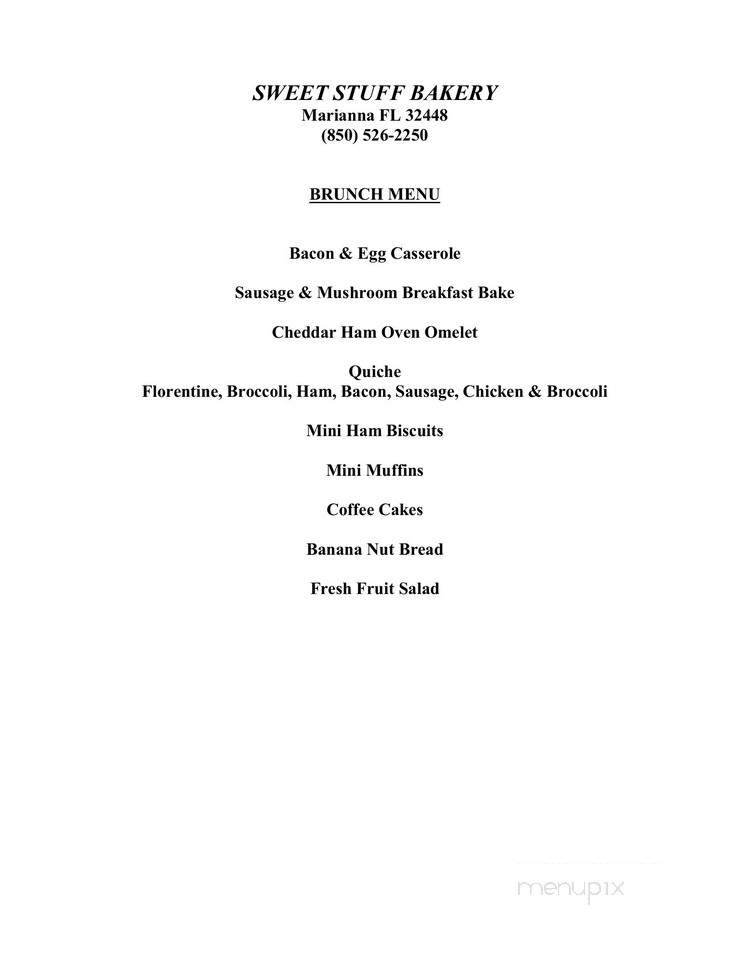 Sweet Stuff Bakery & Catering - Marianna, FL menu_pic