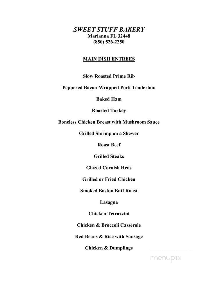 Sweet Stuff Bakery & Catering - Marianna, FL menu_pic