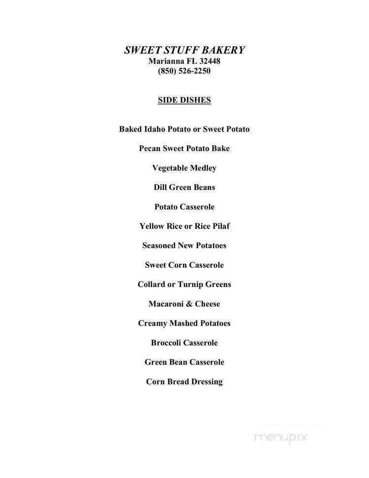 Sweet Stuff Bakery & Catering - Marianna, FL menu_pic