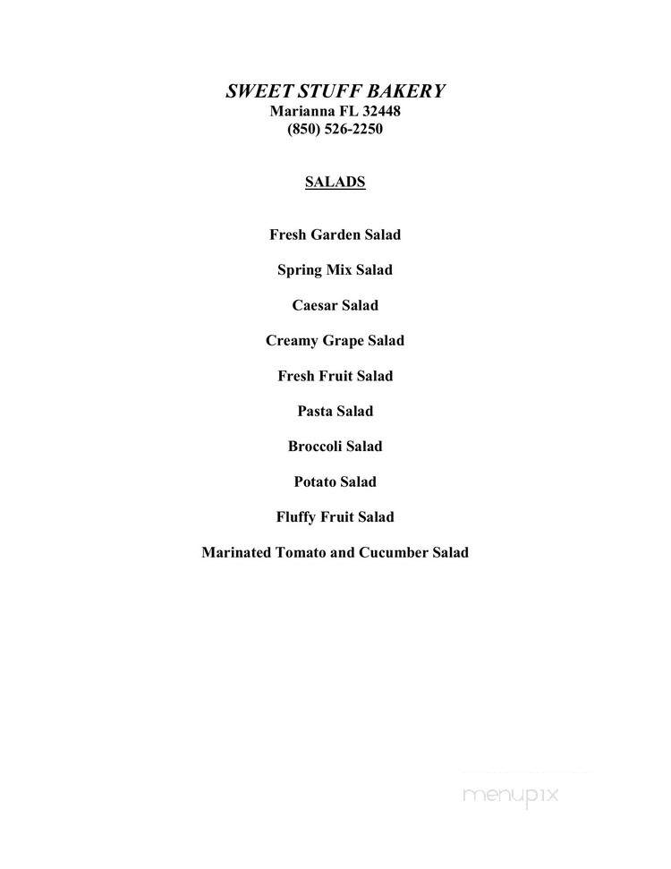 Sweet Stuff Bakery & Catering - Marianna, FL menu_pic