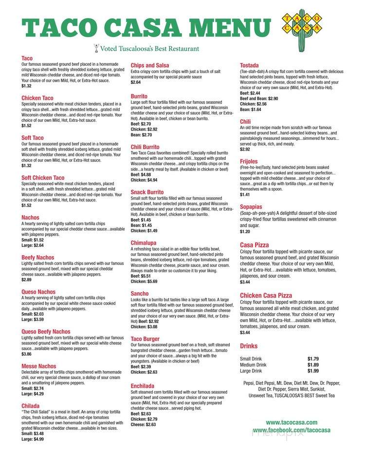 Taco Casa - Vicksburg, MS menu_pic