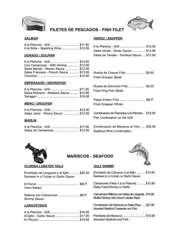 Tiburon Seafood Restaurant - Hialeah, FL menu_pic