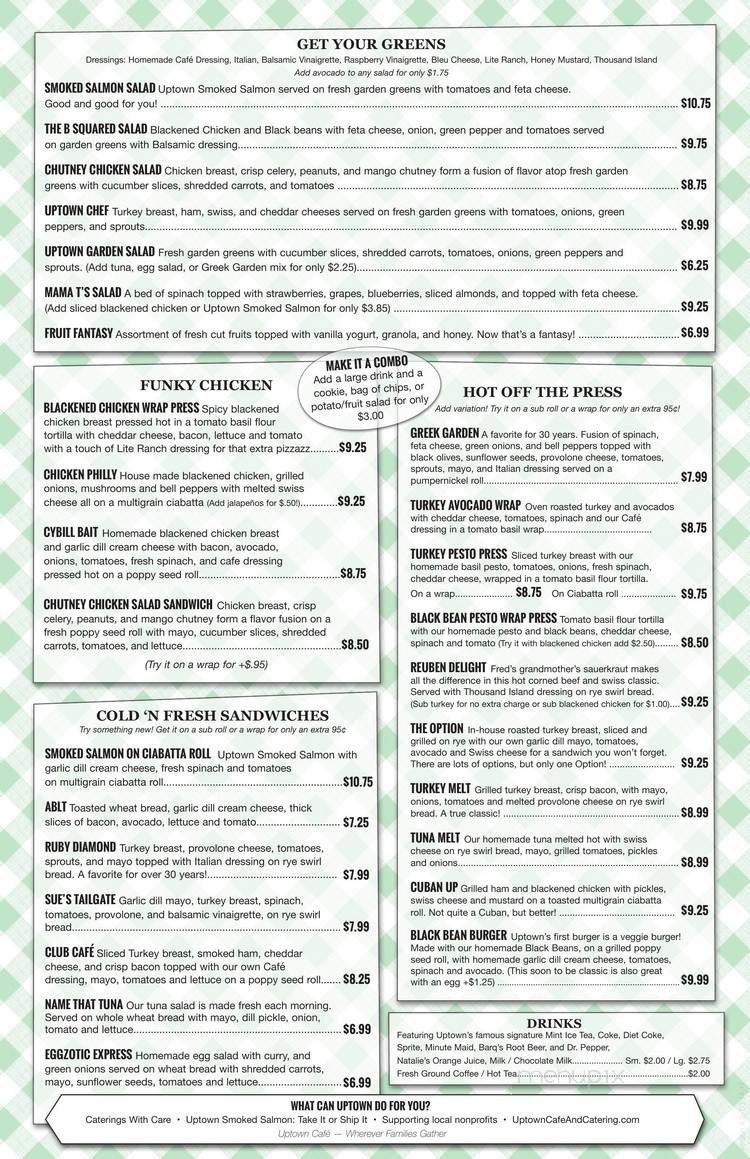Uptown Cafe - Tallahassee, FL menu_pic