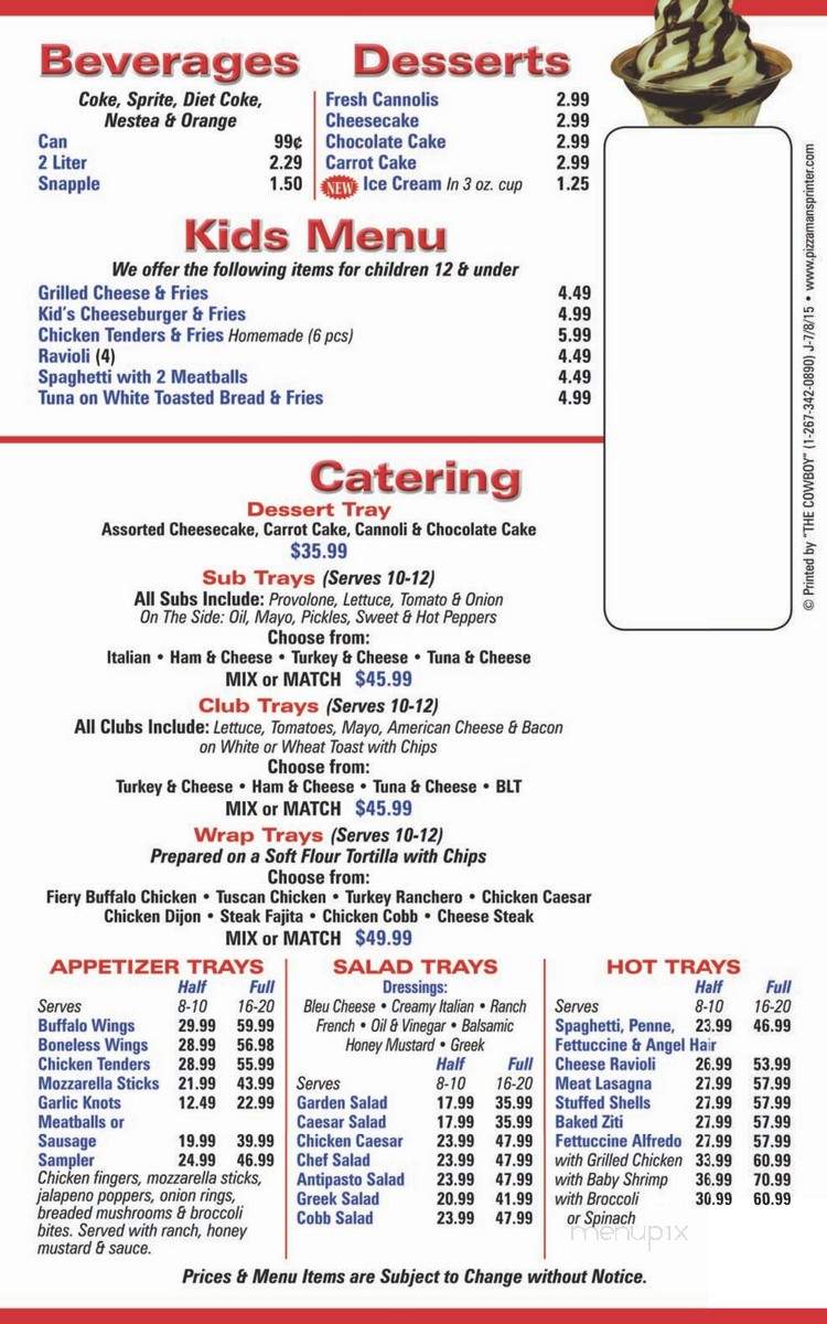 Rucci's Pizza - Dover, DE menu_pic