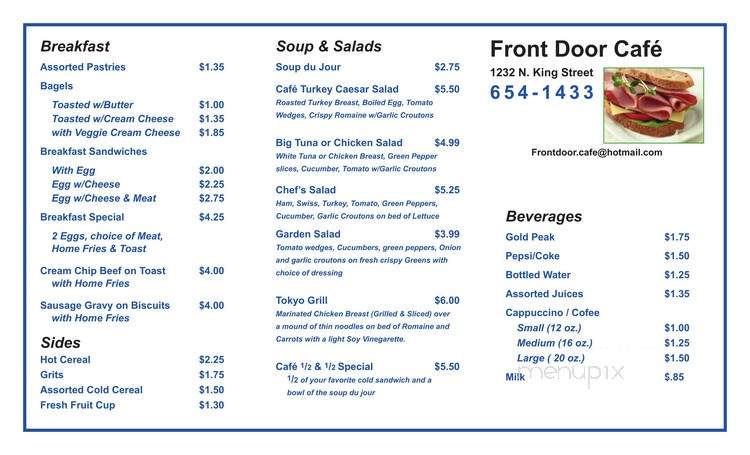 Front Door Cafe - Wilmington, DE menu_pic