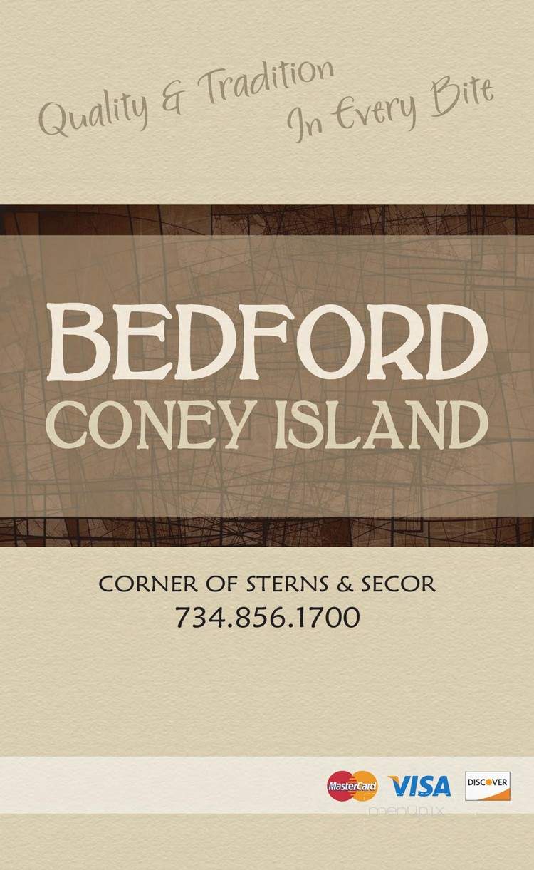 Bedford Coney Island - Lambertville, MI menu_pic
