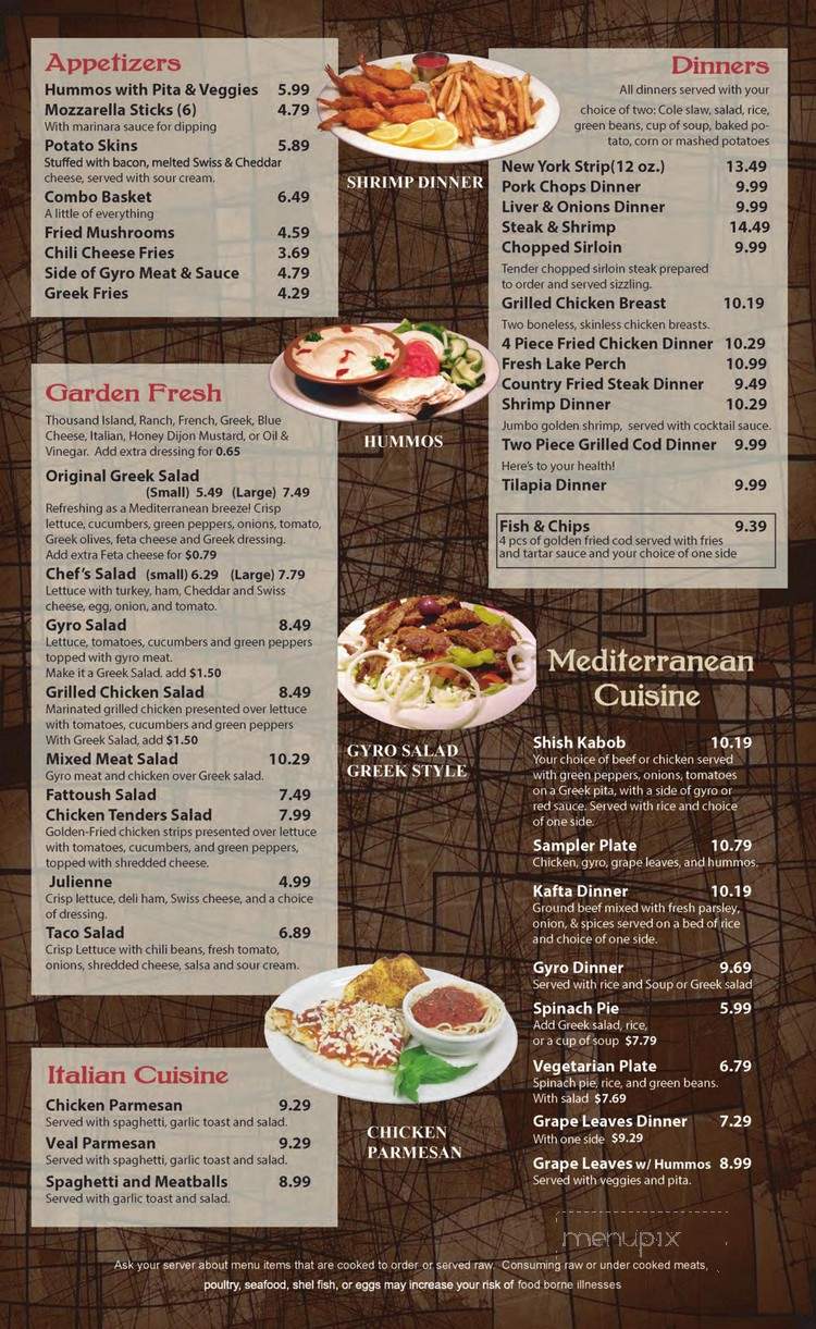 fino's menu pontiac mi