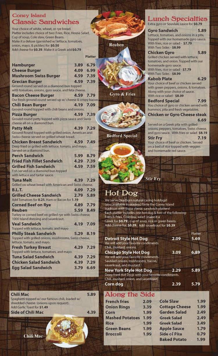 Bedford Coney Island - Lambertville, MI menu_pic