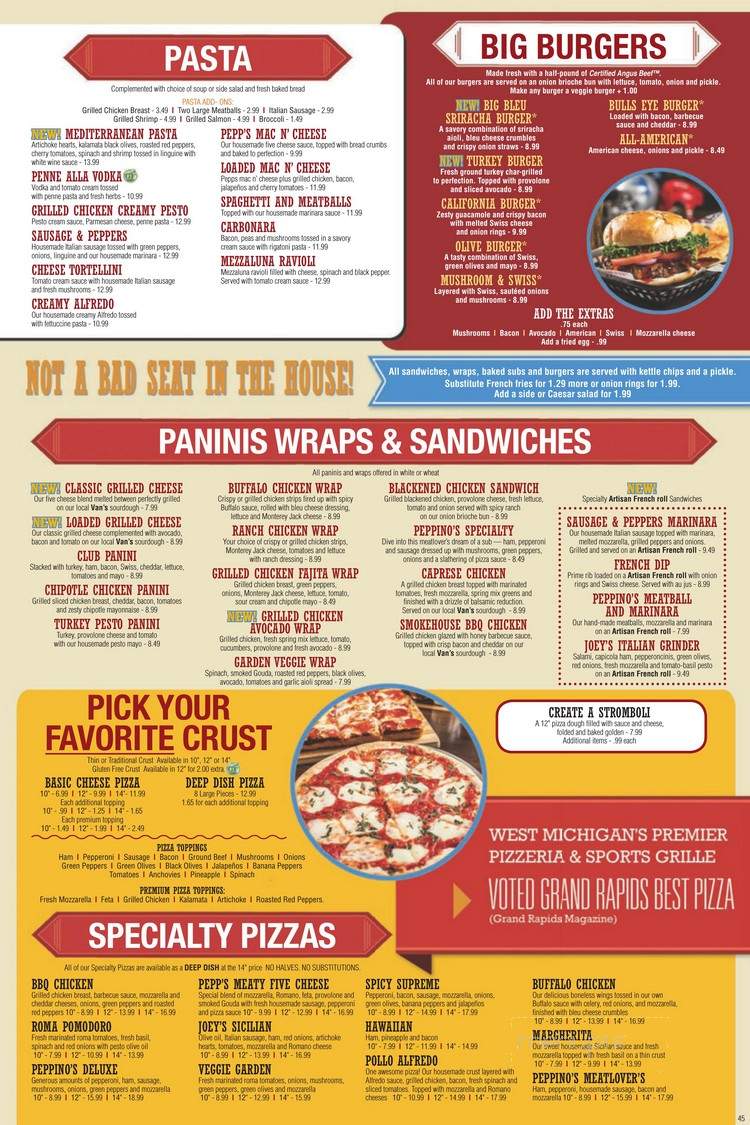 Peppino's Pizzeria Ristorante - Allendale, MI menu_pic