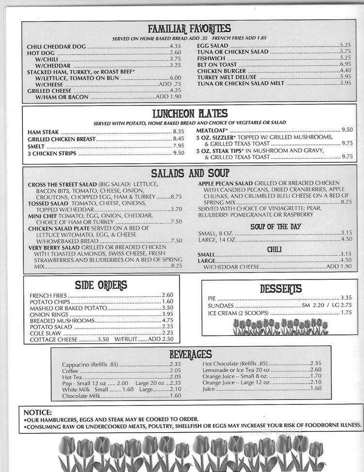 Windmill Restaurant - Holland, MI menu_pic