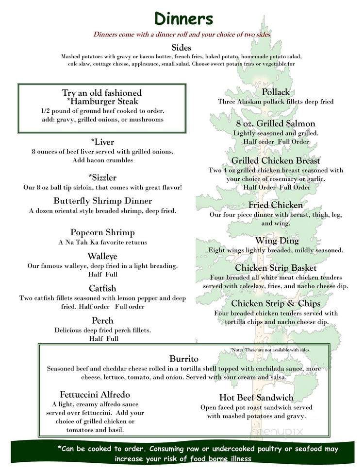 Na Tah Ka - Baldwin, MI menu_pic