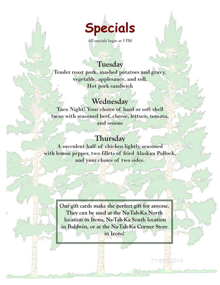 Na Tah Ka - Baldwin, MI menu_pic
