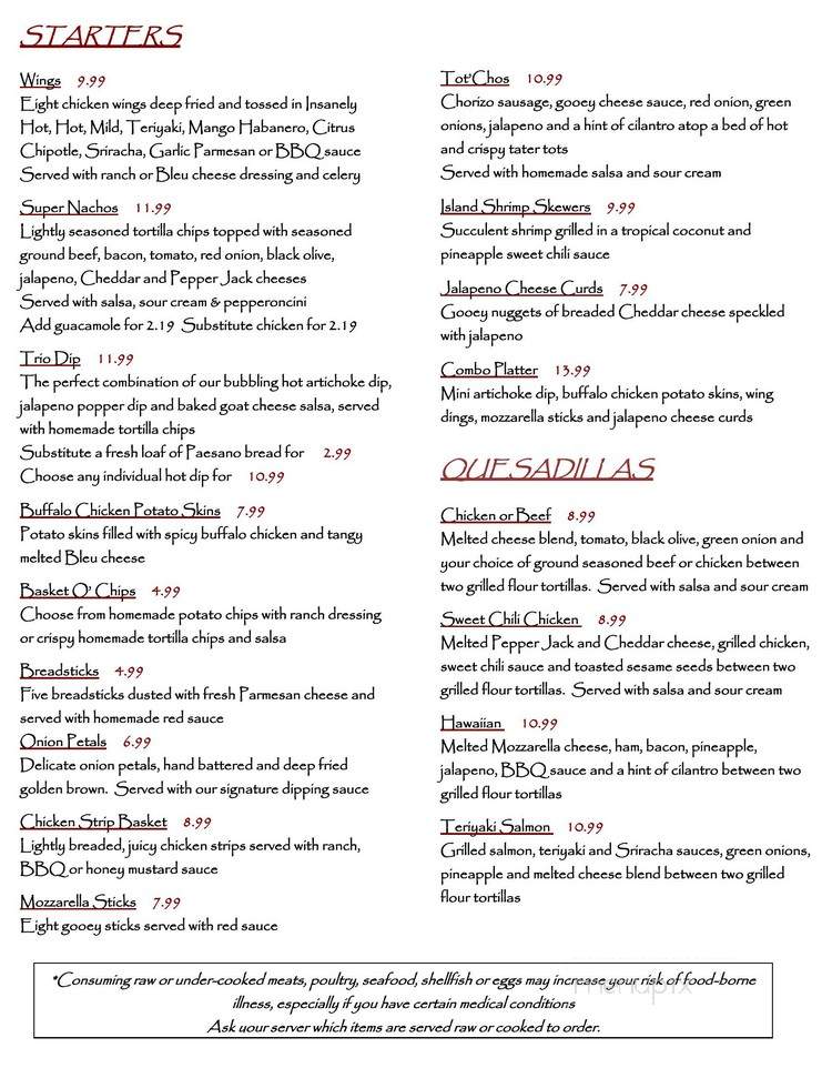 Pine Mountain Hotel & Resort - Iron Mountain, MI menu_pic